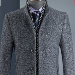 Winter thick mid-length trench coat